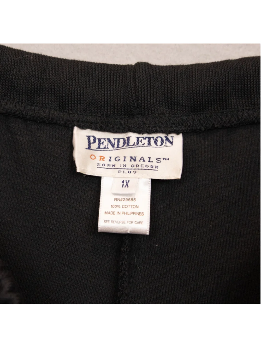 Pendleton black cotton knit straight leg pull on pants-1X